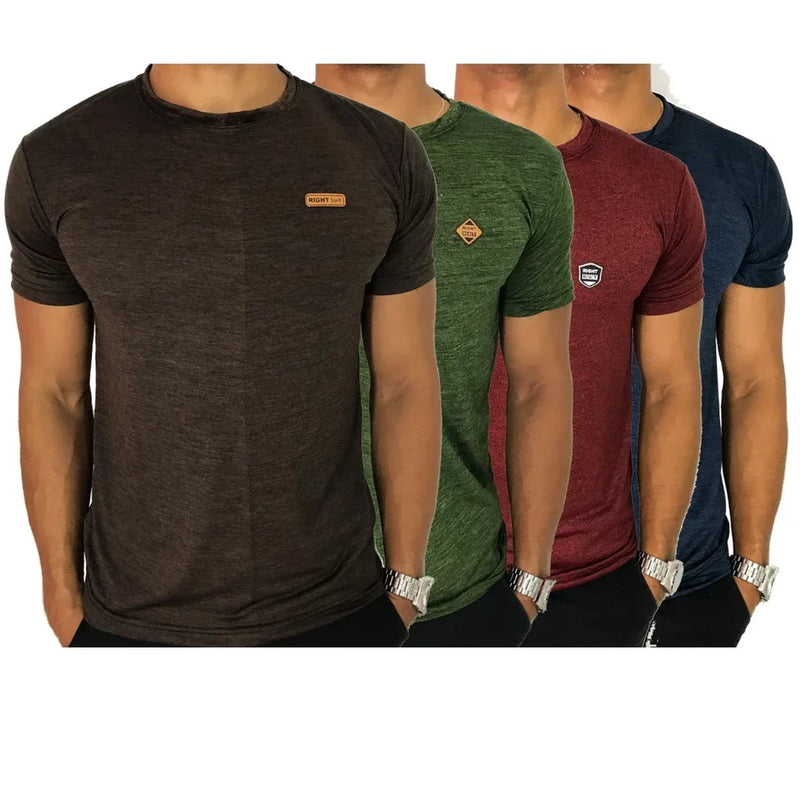 Kit 4 Camisetas Masculinas Dry Fit Malha Fria Moda Fitness Manga curta para academia