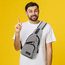 Bolsa de Ombro Masculina Anti-Roubo com Carregador USB