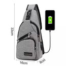 Bolsa de Ombro Masculina Anti-Roubo com Carregador USB
